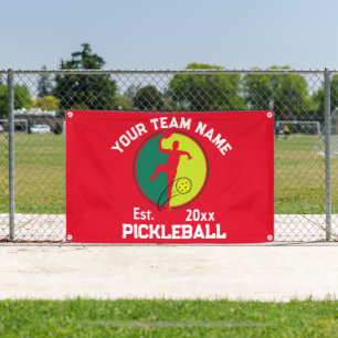 Custom Pickleball Club Team Player Red Banner