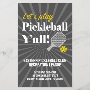 Custom Pickleball Flyers Team Club Event Group