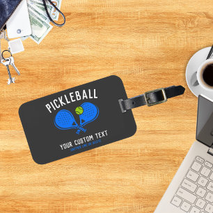 Custom Pickleball Lover's Team Club Paddle & Ball Luggage Tag