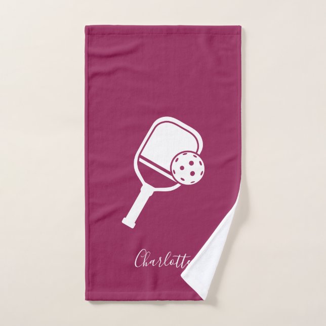Custom Pickleball Players Swag Script Any Colour Hand Towel (Hand Towel)