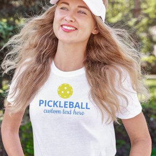Custom Pickleball Shirt for Clubs Teams, Blue Text