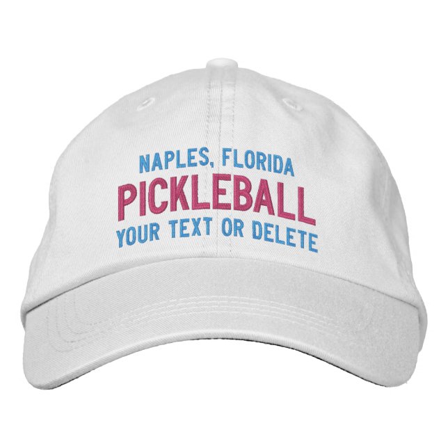 Custom Pickleball Sports Your City, Team Club Name Embroidered Hat (Front)