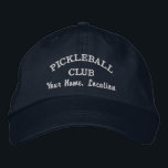 Custom Pickleball Team Club, Player Name Your Text Embroidered Hat<br><div class="desc">The perfect hat for pickleball enthusiasts.  Add your club,  team name,  city/town location or date,  tournament name,  etc. to create a one of a kind pickleball cap.  Great for matching team gear or tournament events - or even a pickleball trip. Easily change the text and hat colour.</div>