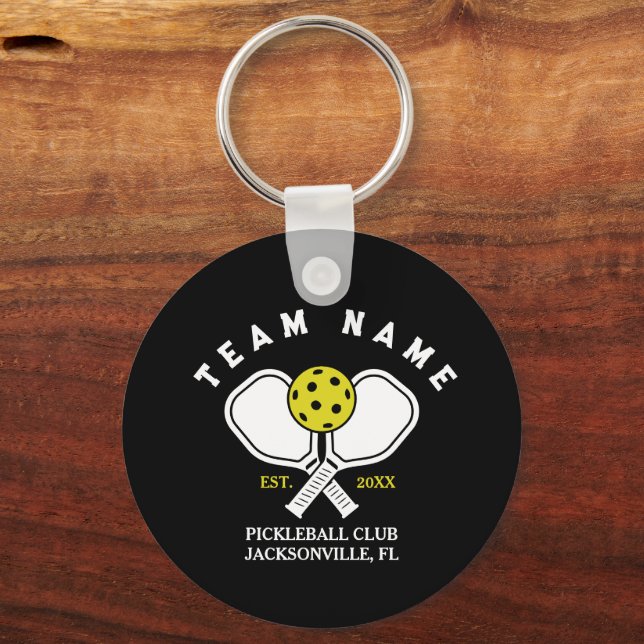 Custom Pickleball Team Keychain – Club Name Gift (Front)
