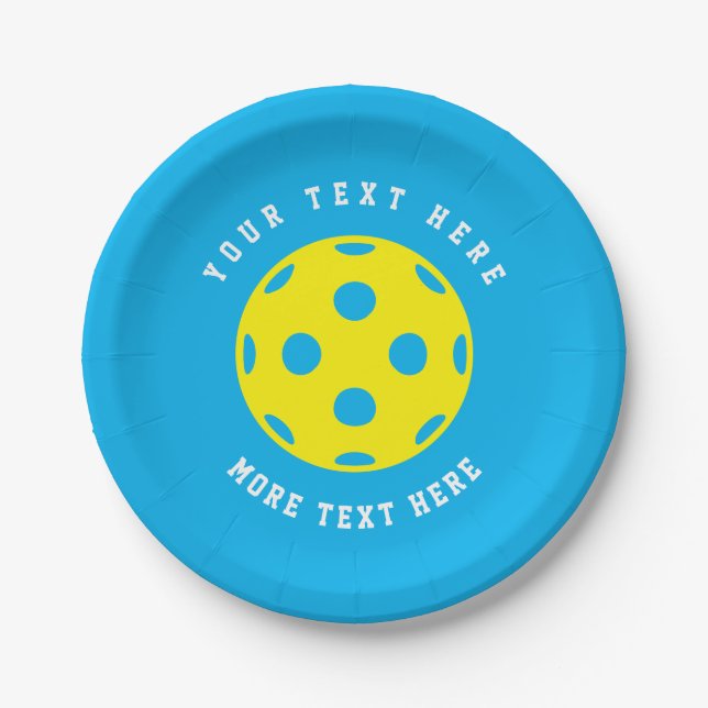 Custom pickleball Tennis Birthday party plates (Front)