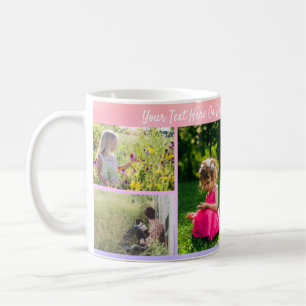Custom Pics Text/ Pretty Faux Pink Foil Pattern Coffee Mug