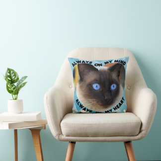 Custom Picture Blue Heart Pattern Heart And Mind Cushion