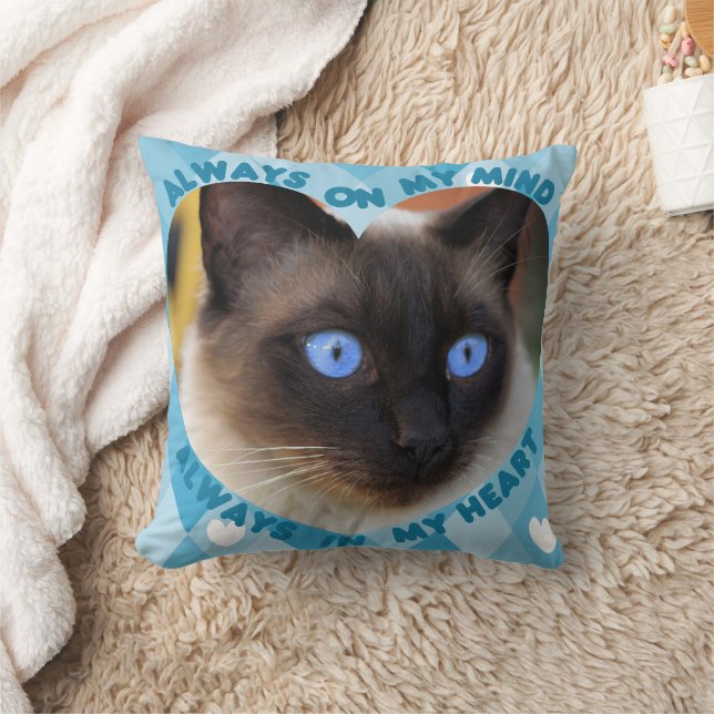 Custom Picture Blue Heart Pattern Heart And Mind  Cushion (Blanket)