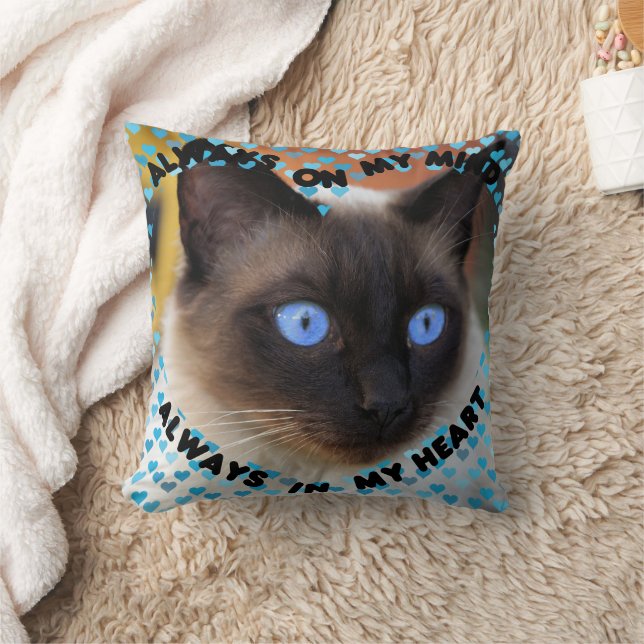 Custom Picture Blue Heart Pattern Heart And Mind  Cushion (Blanket)