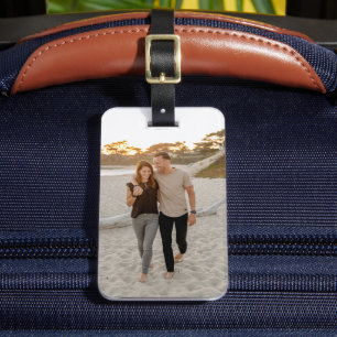 Custom picture double sided photo luggage tag