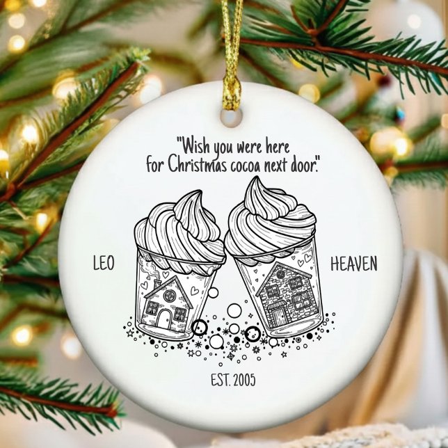 Custom Picture Friendship Line Drawing Ceramic Tree Decoration (Creator Uploaded)