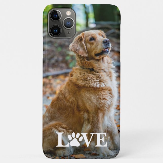 Custom Picture Love Heart Paw Print Quote Text Case-Mate iPhone Case (Back)