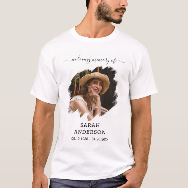 Custom Picture Memorial Shirt Name Dates Loved (Front)