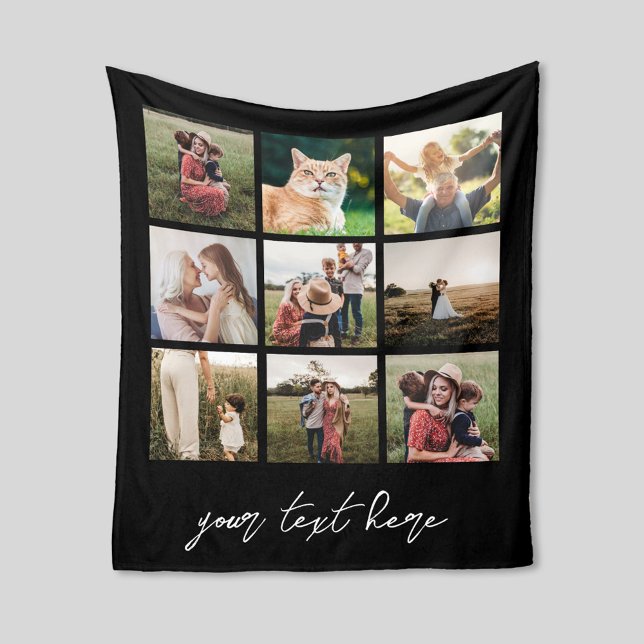 Custom Picture Personalised 9 Photo Collage Fleece Blanket (Creator Uploaded)