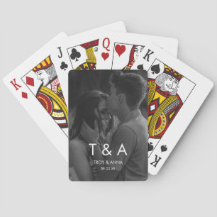 Custom Picture Photo Modern Wedding Playing Cards