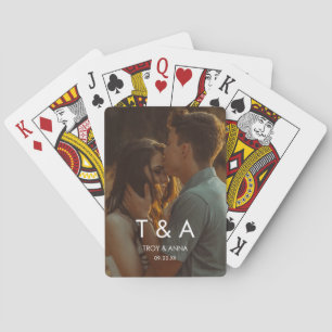 Custom Picture Photo Modern Wedding Playing Cards