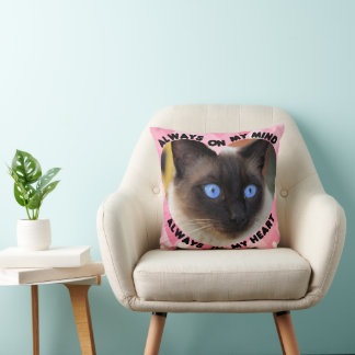 Custom Picture Pink Heart Pattern Heart And Mind Cushion