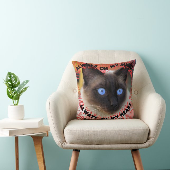 Custom Picture Red Heart Pattern Heart And Mind  Cushion (Chair)