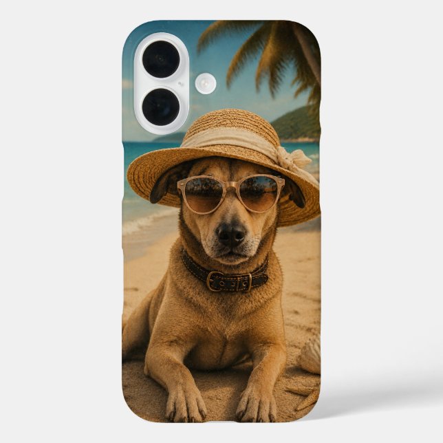 Custom Picture & Text Retro Beach Poster Case-Mate iPhone Case (Back)