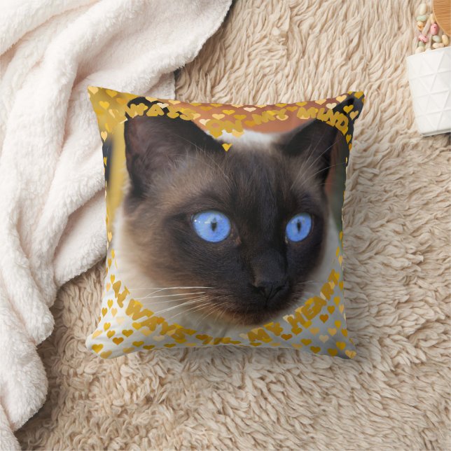 Custom Picture Yellow Heart Pattern Heart An Mind  Cushion (Blanket)