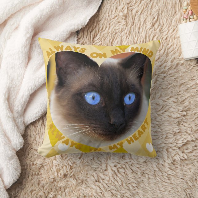 Custom Picture Yellow Heart Pattern Heart An Mind  Cushion (Blanket)
