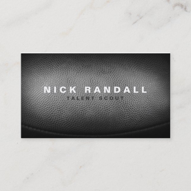 Custom Pigskin Football Texture Masculine Business Card (Front)