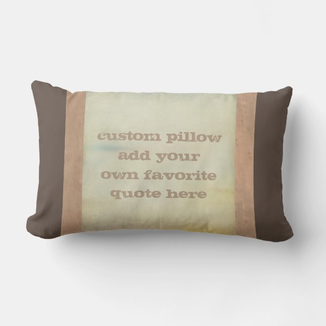 custom pillow add your own quote shabby chic style (Front)