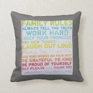 custom pillow-- ink spots FAMILY RULES Cushion