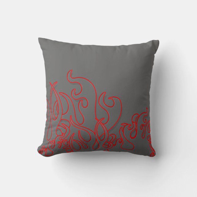 Custom Pillow with Red Flames (Front)