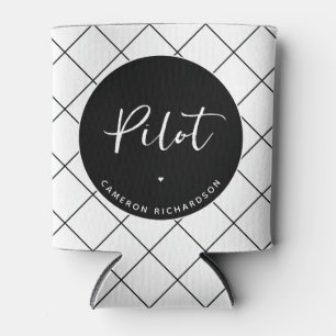 Custom Pilot Aviation School Graduation Elegant Can Cooler