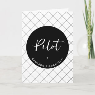 Custom Pilot Aviation School Graduation Elegant Card