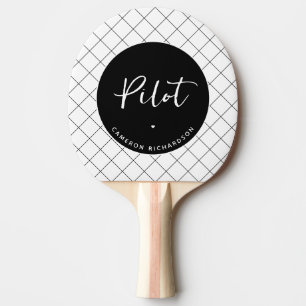 Custom Pilot Aviation School Graduation Elegant Ping Pong Paddle