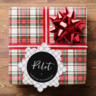 Custom Pilot Aviation School Graduation Elegant Tree Decoration Card