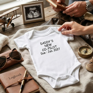 Custom Pilot Pregnancy Announcement Baby Bodysuit 