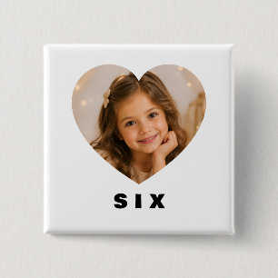 Custom Pin Button Girl Age 6