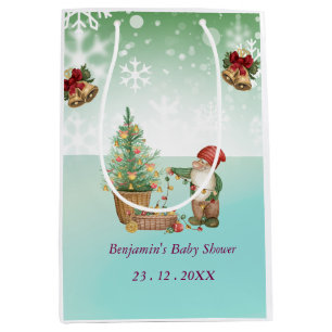 Custom Pine Star Baby Shower Medium Gift Bag