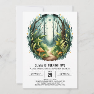  Custom Pine Trees Woodland Birthday Invitation