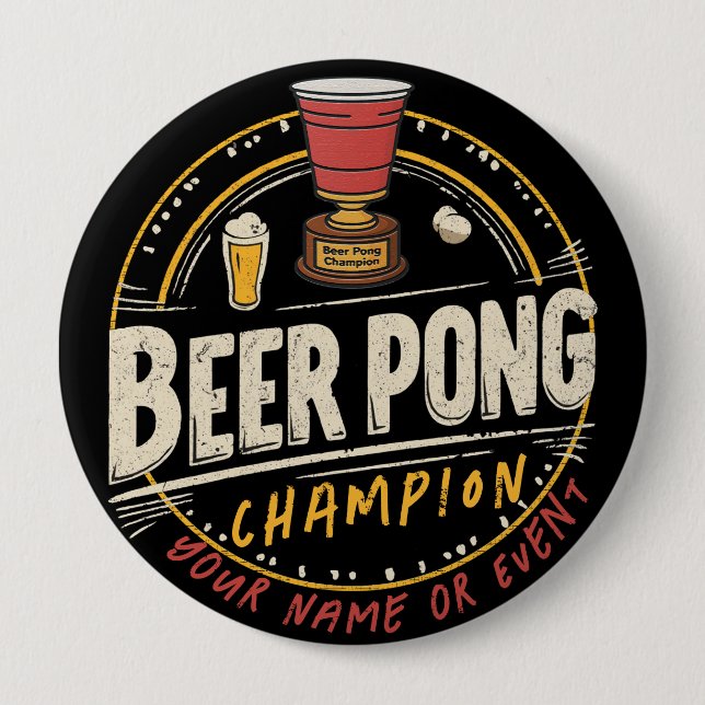 Custom Ping Pong Beer League 10 Cm Round Badge (Front)