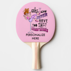 CUSTOM PING PONG PADDLE - TOO MANY MARTINIS