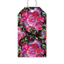 Custom Pink And Black Watercolor Fuchsia Blooms