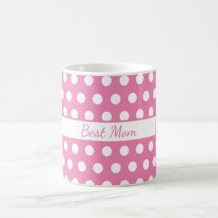 Custom Pink and White Polka Dot Mug