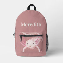 Custom Pink Axolotl Backpack
