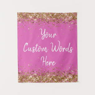 Custom Pink Backdrop Birthday Party Her Photobooth Tapestry