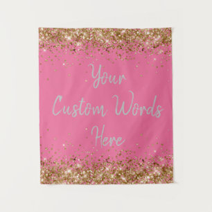 Custom Pink Backdrop Birthday Party Photo Booth Tapestry