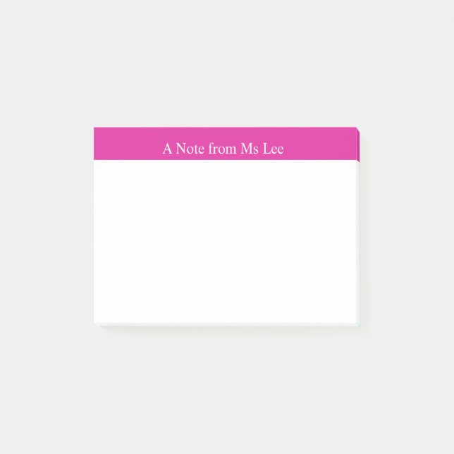 Custom Pink Background Post-it Notes (Front)