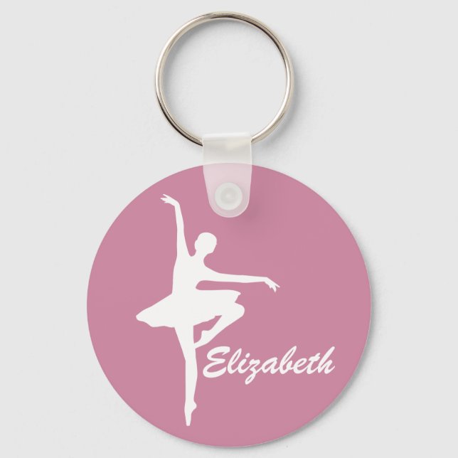 Custom Pink Ballerina Key Ring (Front)