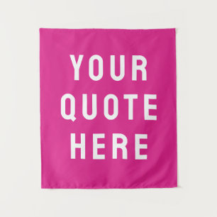 Custom Pink Banner Personalised Your Quote Wall Tapestry