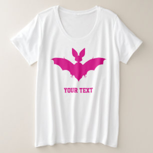 Custom Pink Bat Cute Goth Name Plus Size T-Shirt