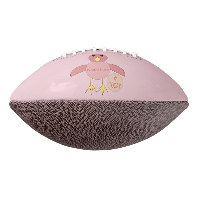 Custom Pink Birthday Girl Chick Football (Rotated 270)