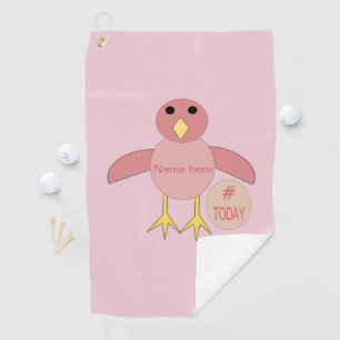 Custom Pink Birthday Girl Chick Golf Towel